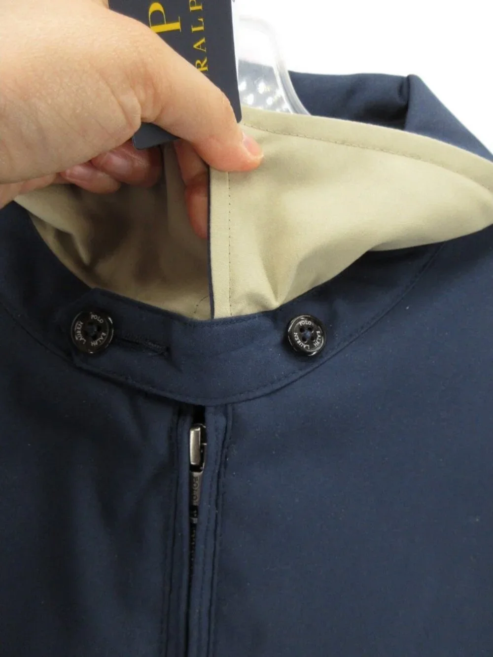 Polo Ralph Lauren Jacket 2XB Big Navy Bi Swing Coat Bomber Check Lined